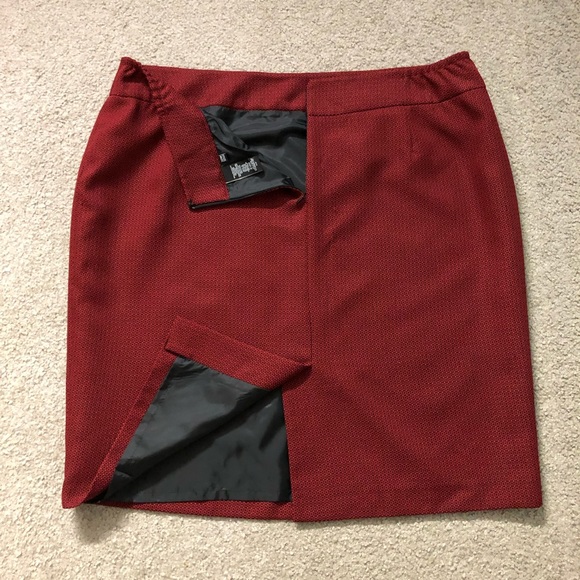 Le Suit Separates Skirt Sz 22W Elegance Classic Red Pencil Straight - Picture 7 of 12